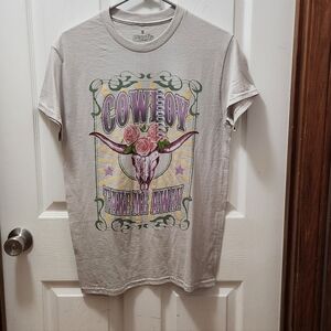 Goodie Two Sleeves "Cowboy Take Me Away" Tee Sz Small  NWT 100% Cotton